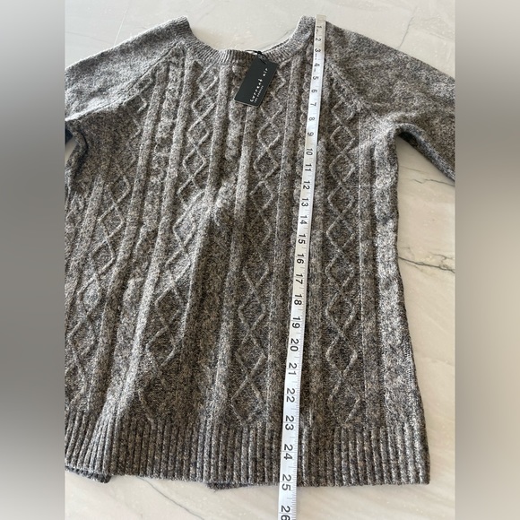 Women’s CURRENT AIR NWT Cable Knit Sweater Open Back Tie-Brown-Small - Picture 4 of 9
